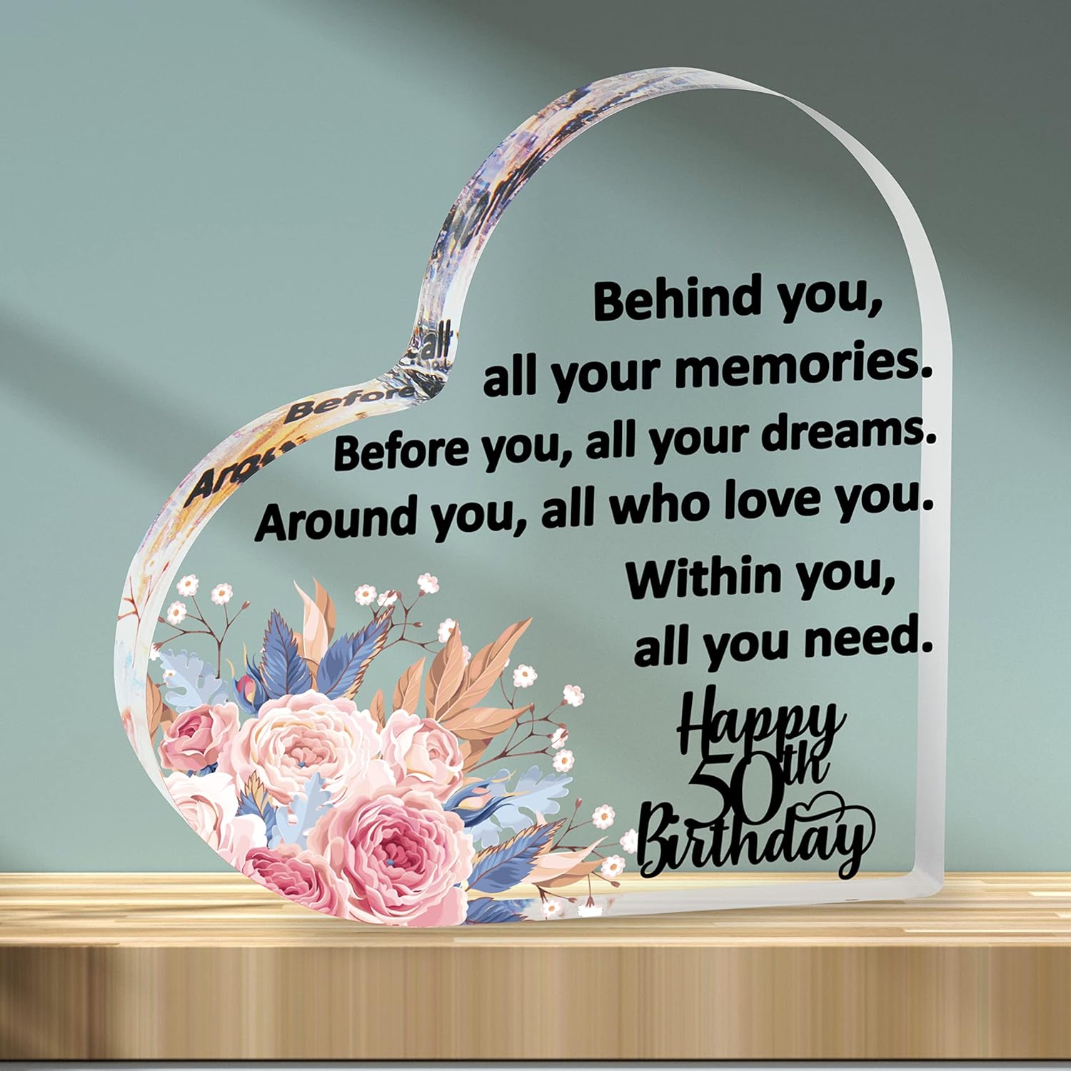 Merclix 50th Birthday Plaque 50th Birthday Gifts for Women Friend 50th Birthday Gifts for Mum Wife Sister Auntie Best Friends 50th Birthday Gifts for Her