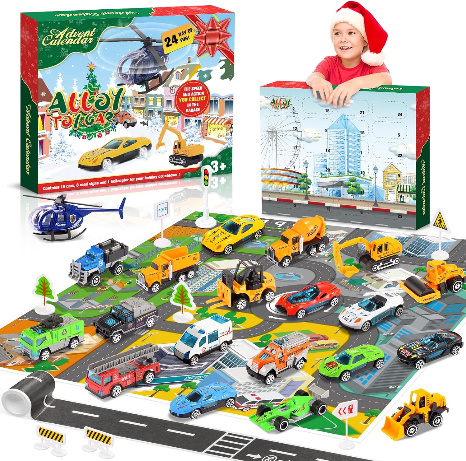 Veopoko Advent Calendar 2023 for Boys,Toy Cars Christmas Gifts for 3-10 Year Old Boys Toys Construction Toys for 3 4 5 6 Year Olds Xmas Presents Toys for 3-10 Year Old Boys Gifts Stocking Fillers