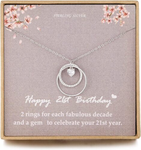 Birthday 21st Jewelry for Her: Sterling Silver CZ Necklace – Ideal Gift for Friend or Daughter