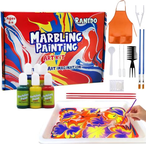 Ranedo Marbling Paint Art Kit: Ideal Arts and Crafts Set for Children, Perfect Gift for Teenagers