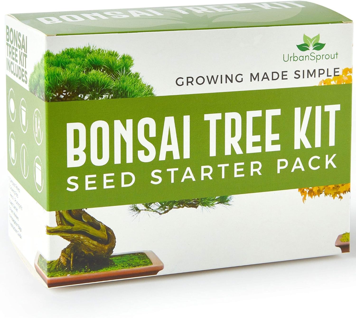 Urban Sprout Bonsai Tree Kit - Grow Your Own Bonsai Trees from Seed - Sustainable Eco Gardening Gift Set with 5 Bonzai Seed Varieties and Bonzie Starter kit Tools