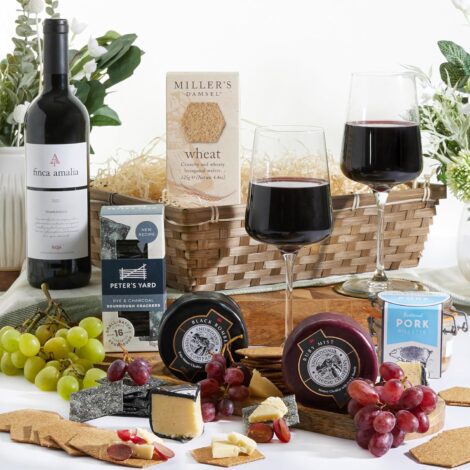 Clearwater Hampers Christmas Wine and Cheese Hamper with Award Winning Cheese, Rioja Wine, and Pate