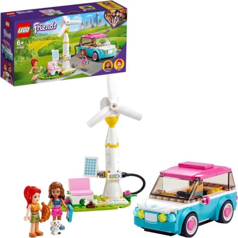 LEGO 41443 Friends Olivia’s Electric Car – Eco Education Playset for Kids 6+