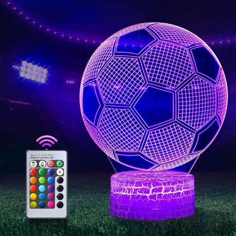 Football Night Light: 3D Illusion Lamp with 16 Colors Change Remote Control