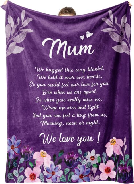 Gowelly Mum Gifts – Daughter Son Presents, Soft Throw Blankets for Mum’s Birthday, Christmas, and Mothers Day.