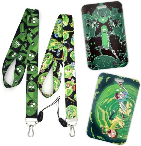 2 Pack GTOTd Pickle and Portal Lanyard with ID Badge Holder – Fun Party Supply for Teens