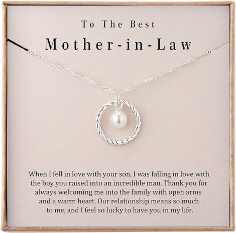 Famdecor Mother in Law Silver Necklace: Perfect Gift for Birthday.