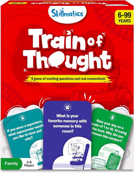 Skillmatics Card Game – Train of Thought, a versatile and engaging educational game for all ages.