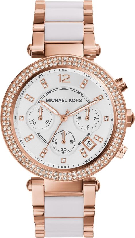 Michael Kors Women’s Parker Watch, 39mm case, Chronograph, Stainless Steel strap.