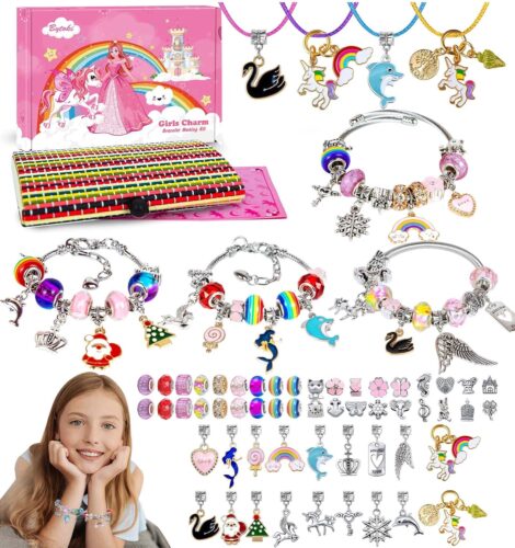 Girls’ Bracelet Making Kit for Ages 5-10, Arts and Crafts Gift for Girls’ Christmas and Birthdays.