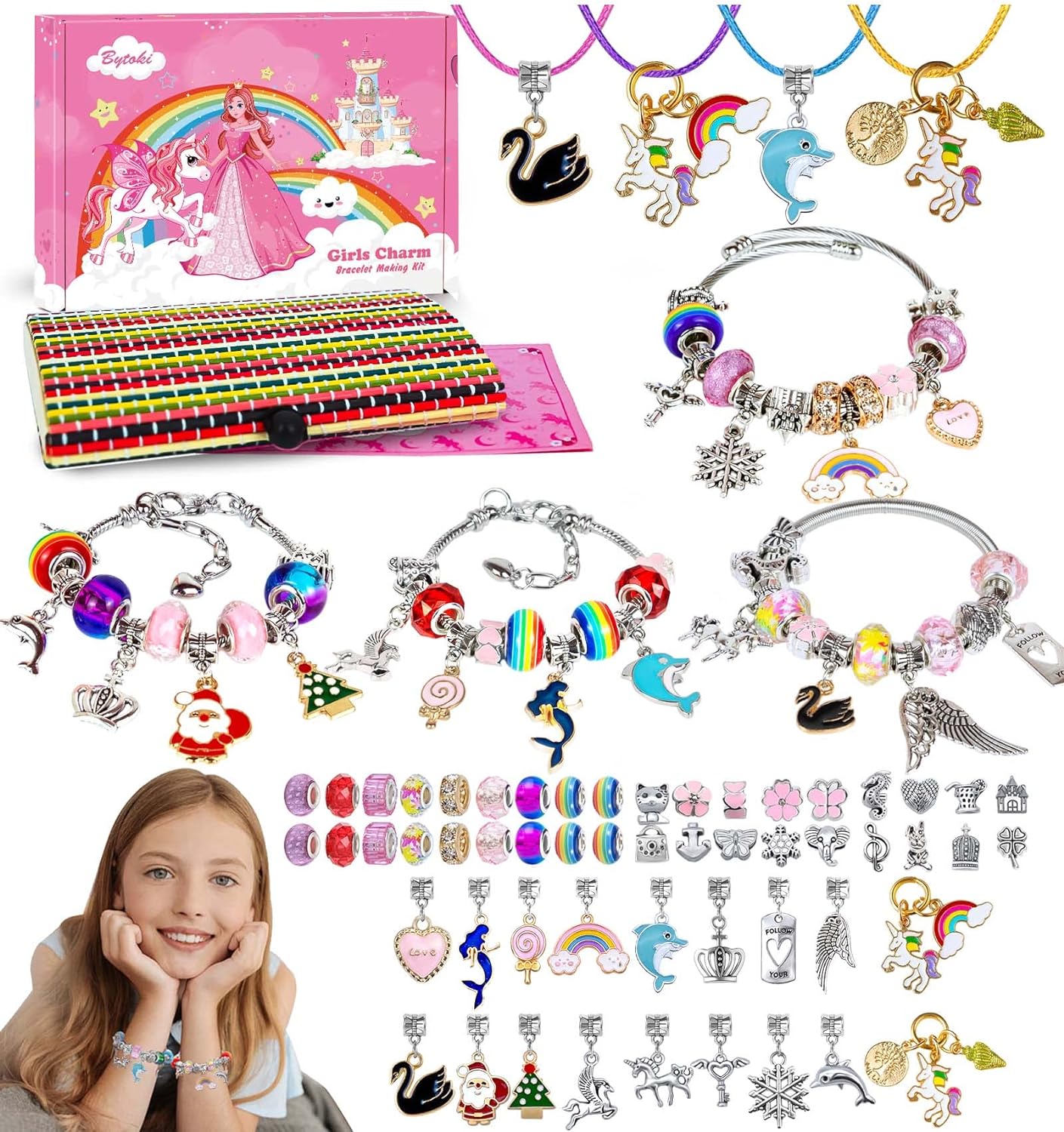 Creen Gifts for 4 5 6 7 8 9 10 Year Old Girls Kids, Girls Bracelet Making Kit for Girls, Girls Toys Age 8-12 Teenage Girls Christmas Gifts Birthday Presents Arts and Crafts for Kids Age 5 6 7 8 9 10