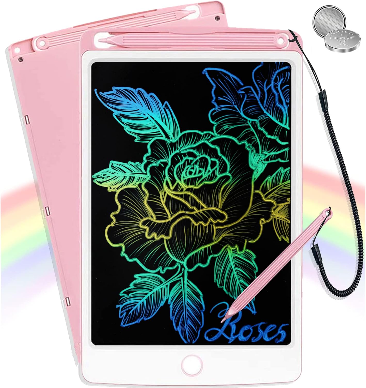 Toys Gifts for 3 4 5 6 7 8 Years Old Girls Boys, Portable Learning Educational Toys for Toddler, Colorful 10 inch LCD Writing Tablet for Kids, Drawing Tablet Doodle Pad, Holiday Birthday Gifts (Pink)