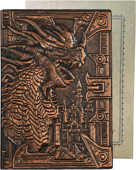 Dragon2 Copper Leather Journal – A5 Hardback Notebook with Lined Pages, Handcrafted Vintage Diary, Ideal Gift