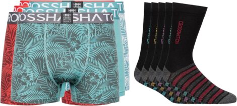 Crosshatch Men’s Gift Set: 3 Boxers, 5 Socks – Perfect Birthday Present for Him