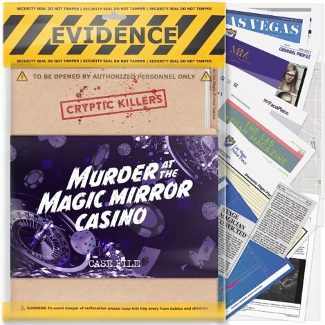 Cryptic Killers: Murder at Magic Mirror Casino – Unsolved Mystery Game for Parties, Dates & Individuals