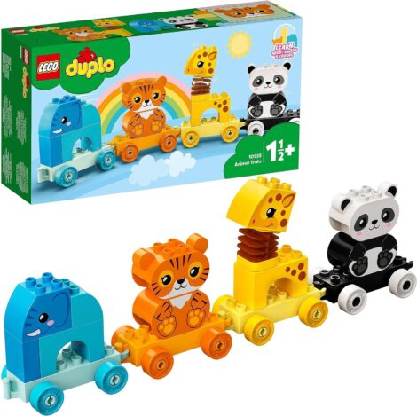 LEGO 10955 DUPLO Animal Train: Toddler Toy with Elephant, Tiger, Panda, Giraffe Figures (1.5-3 Years)