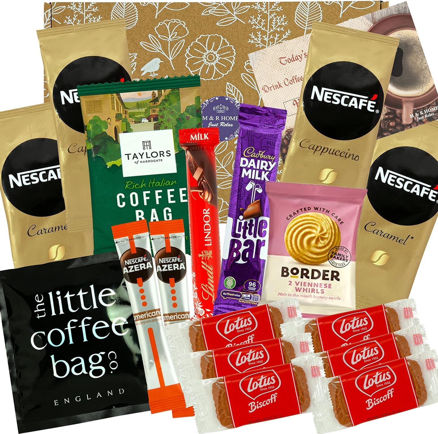 Coffee Lovers Hamper Gift - with Coffee, Luxury Biscuits & Chocolate Selection | Food Hampers For Couples, Get Well Soon, Thank You, Birthday For Men & Women | British Gift Baskets