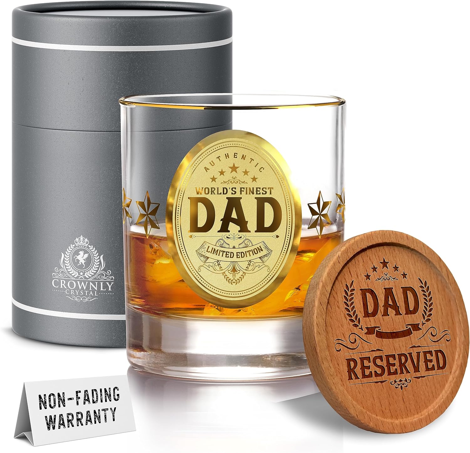 Kies Gift® Gold Gifts for Dad Birthday Gifts Whiskey Glass Dad Gifts from Daughter Personalized Gifts Best Dad Ever Gifts Dad Gifts from Son Birthday Gifts for Dad Men Gifts for Birthday Populer Gift