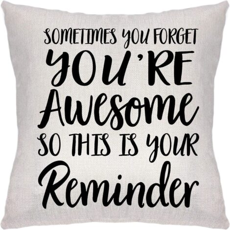 Reminder Throw Pillow Covers – Inspirational Gifts for Women, Birthday, Best Friend, Daughter, Mom, Coworker