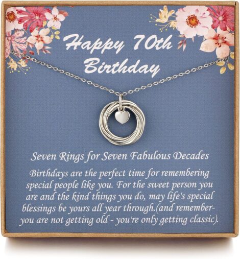 Sterling Silver 70th Birthday Necklace: Mum Gifts, Friendship Jewelry – MUSIER PARIS