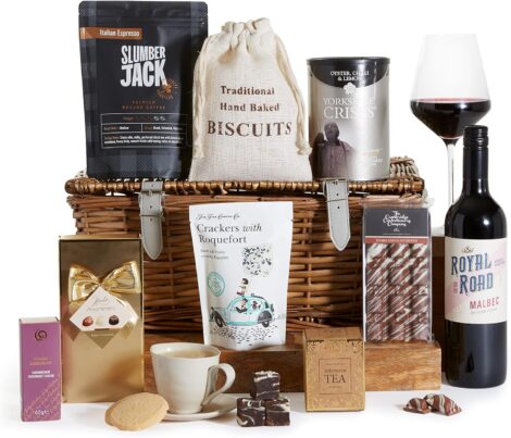 Gourmet Hamper: Food & Wine in Large Wicker Basket