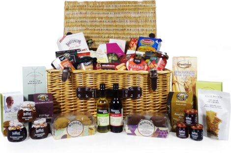 Special Someone’s Wicker Hamper: Large, 40 Gourmet Items, 2 Wine Bottles – Ideal Gift for Christmas, Dad, Mom, Birthday, Business