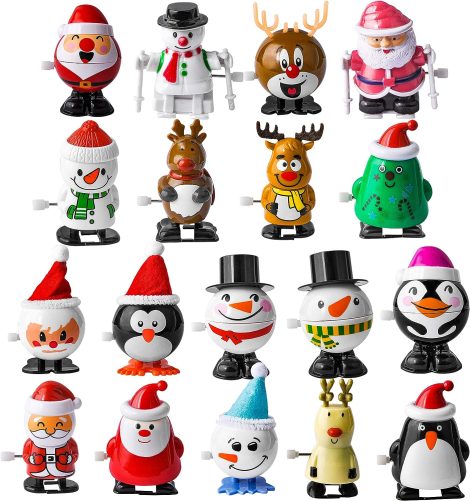 Joyin 18-Pack Christmas Wind-Up Toy Assortments: Stocking Stuffers & Party Favor Accessories (18 Pieces)