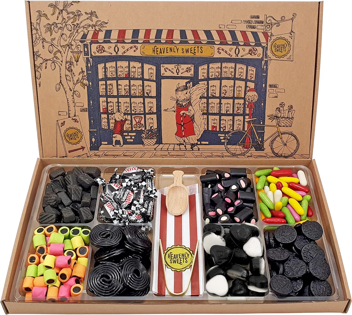 Large Luxury Liquorice Sweets Gift Set Hamper Box | 1.2kg Pick and Mix - Retro Sweet Shop in a Box - Heavenly Sweets