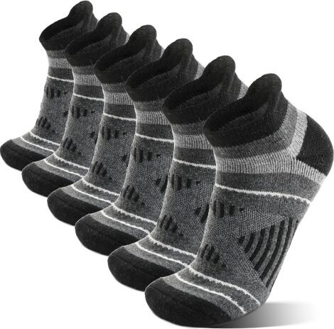 EBMORE 6 Pack Wool Walking Socks – Warm, Thick, Compression, Breathable for Men and Women.