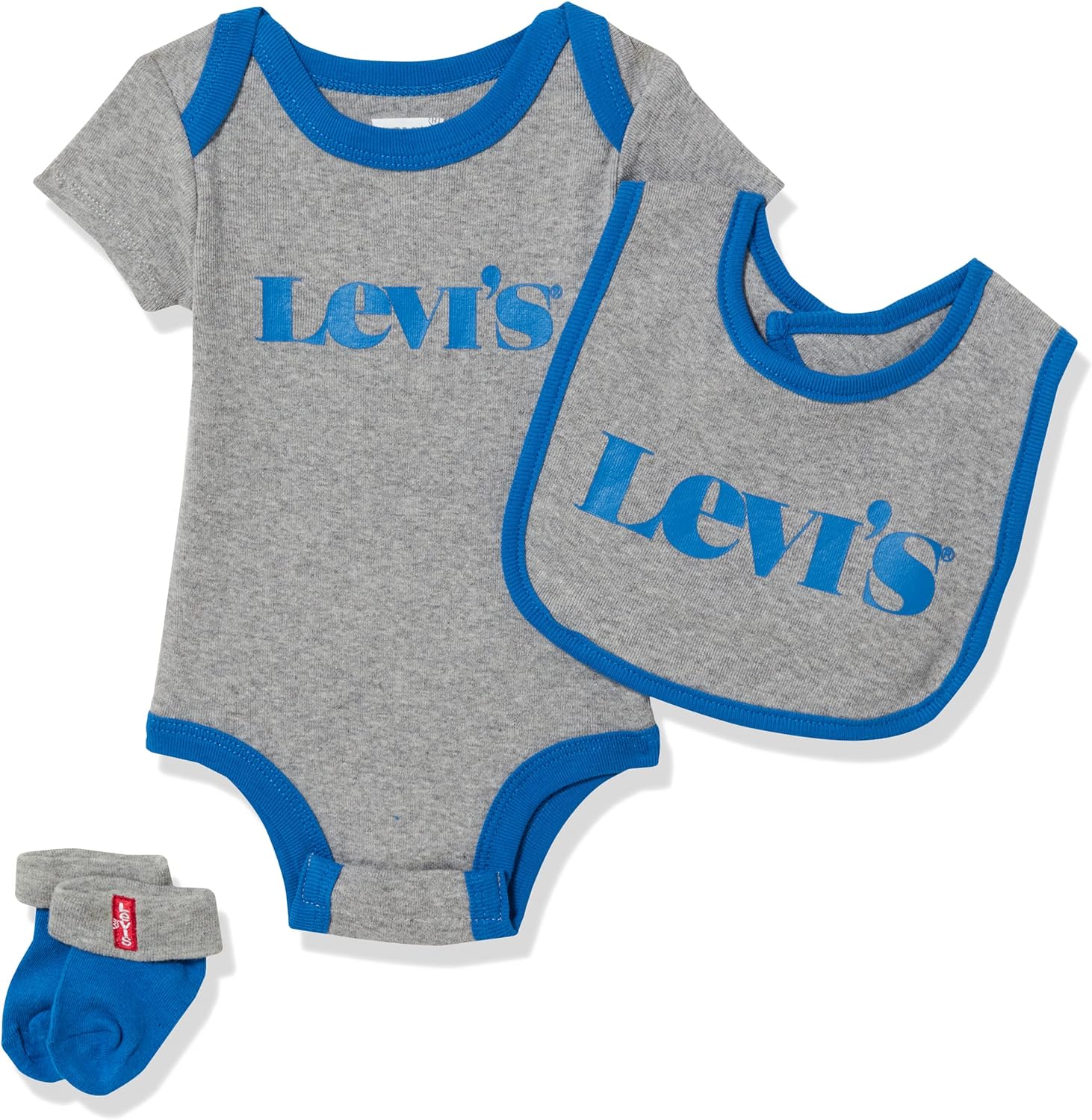 Levi's Kids Baby Set New Logo Infant Hat, Bodysuit, Bootie Set 3pc