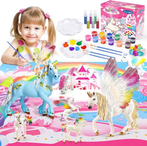 SAITCPRY Unicorn Craft Kits: Fun Painting Kit for 3-10 Year Old Girls – Christmas Gift