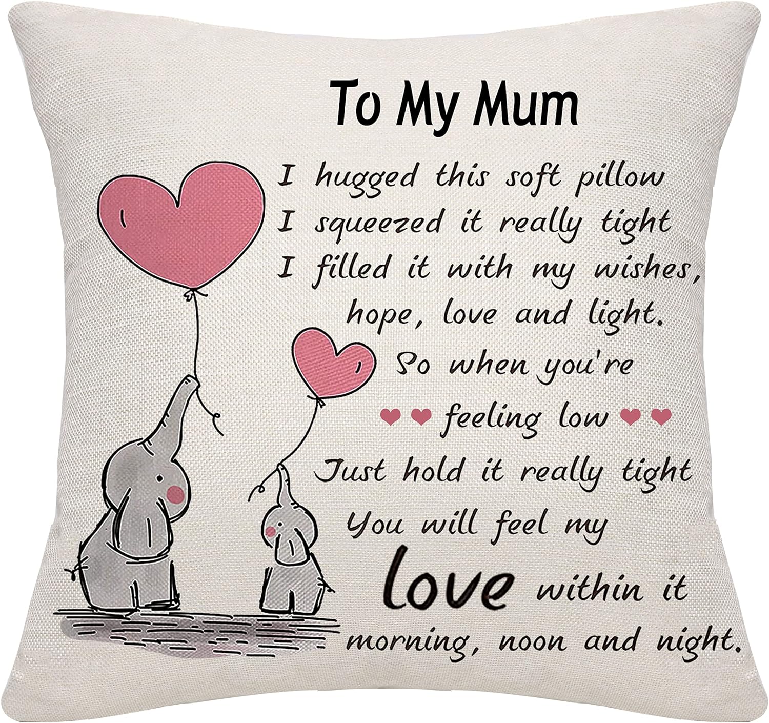 Mum Gifts from Daughter Son Mom Mum Mother Mama Throw Pillow Cover Cushion Case Cushion Cover Thanksgiving Gifts (mum-1)