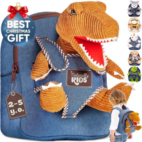 Small Dino Backpack: Natural Kids’ Toy for Boys and Girls (Ages 3-6) – Dino Stuffed Animal.