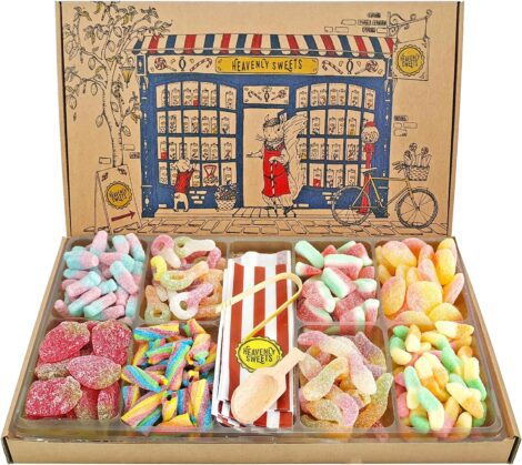 Deluxe 1.2kg Retro Sweet Shop Gift Box – Ultimate Sour Sweets Hamper – Perfect Him/Her Gift