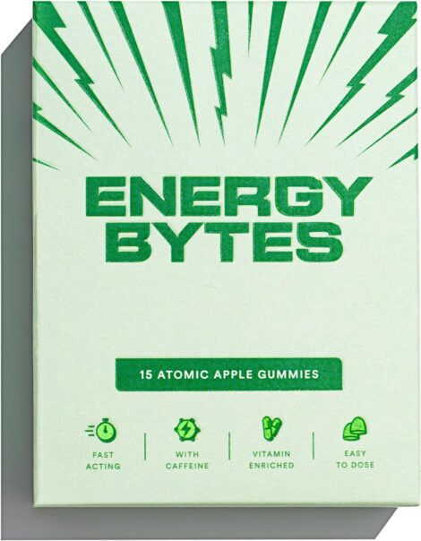 Energy Bytes – Caffeine Gummies: Natural Energy Boost in Green Apple flavor (15 count)