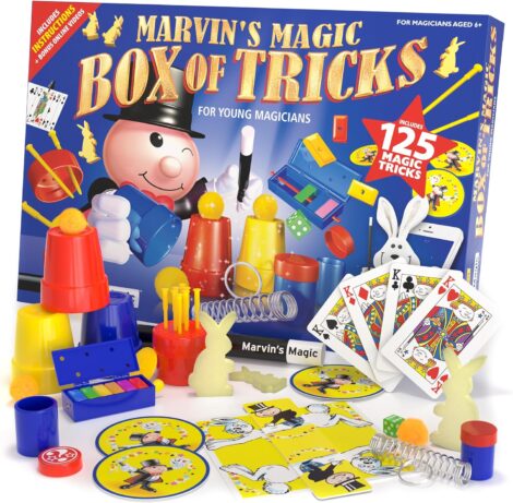 Marvin’s Magic Kids Magic Set – Amazing Tricks, Wand, Card Tricks, and More. Suitable for 6+ – 125 Magic Tricks.