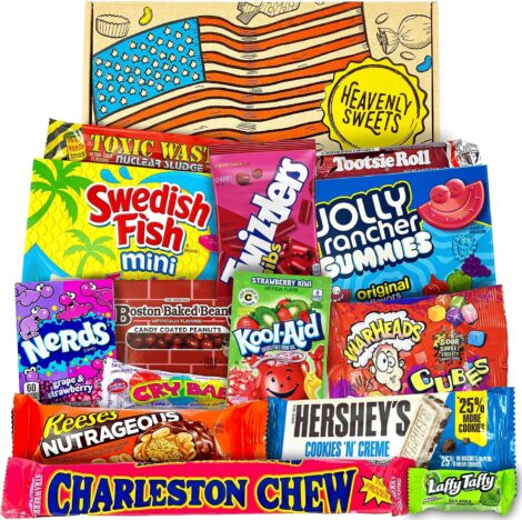 Heavenly Sweets American Candy Gift Box – For Kids, Adults – Birthday, Christmas Gift