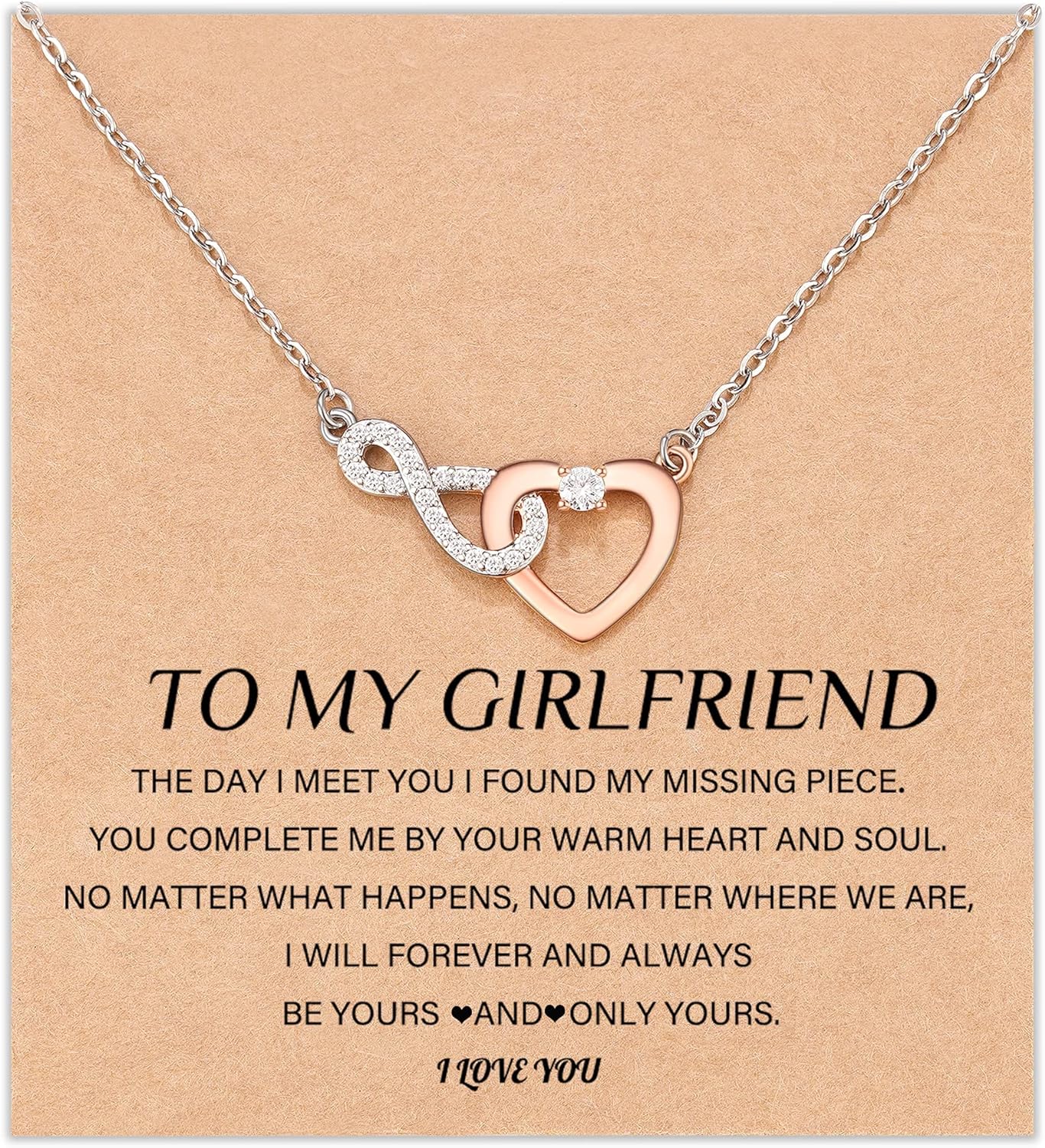 Aunis Gifts for Girlfriend/Mum Infinity Heart Necklace Valentines Gifts for Her Mother Gifts from Daughter Son