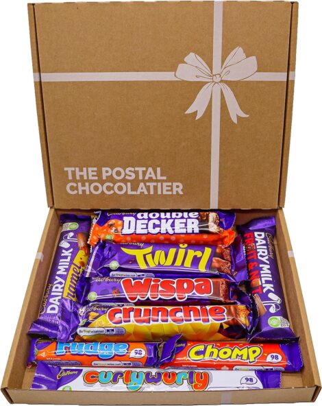 Cadbury Chocolate Gift Box Hamper with Full-Sized Bars, Perfect for Presents and Surprises (Medium Size)