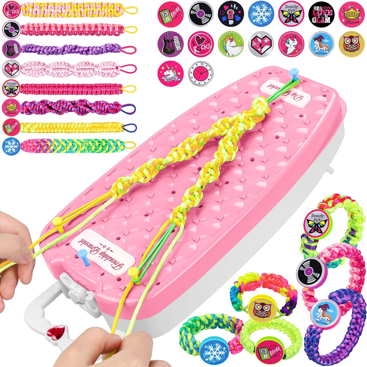 FHNSEL Friendship Bracelet Making kit,Arts and Crafts for Kids Ages 6-12,DIY,Birthday Gifts,Toys for Girls Ages 6 7 8 9 10 11 12 Year Old Kids Travel Activity Set