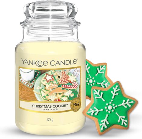 Yankee Candle Christmas Cookie Large Jar Candle: Long-lasting scent, ideal gift for women.