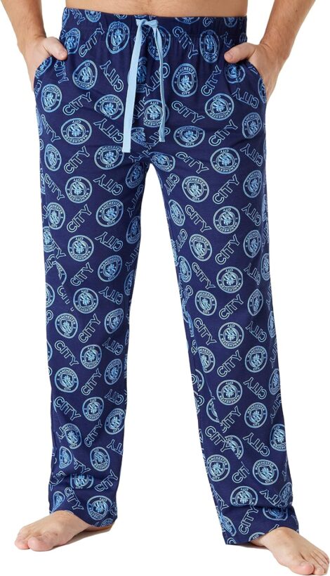 Manchester City FC Lounge Pants: Comfy Mens Pyjamas for Football Fans.