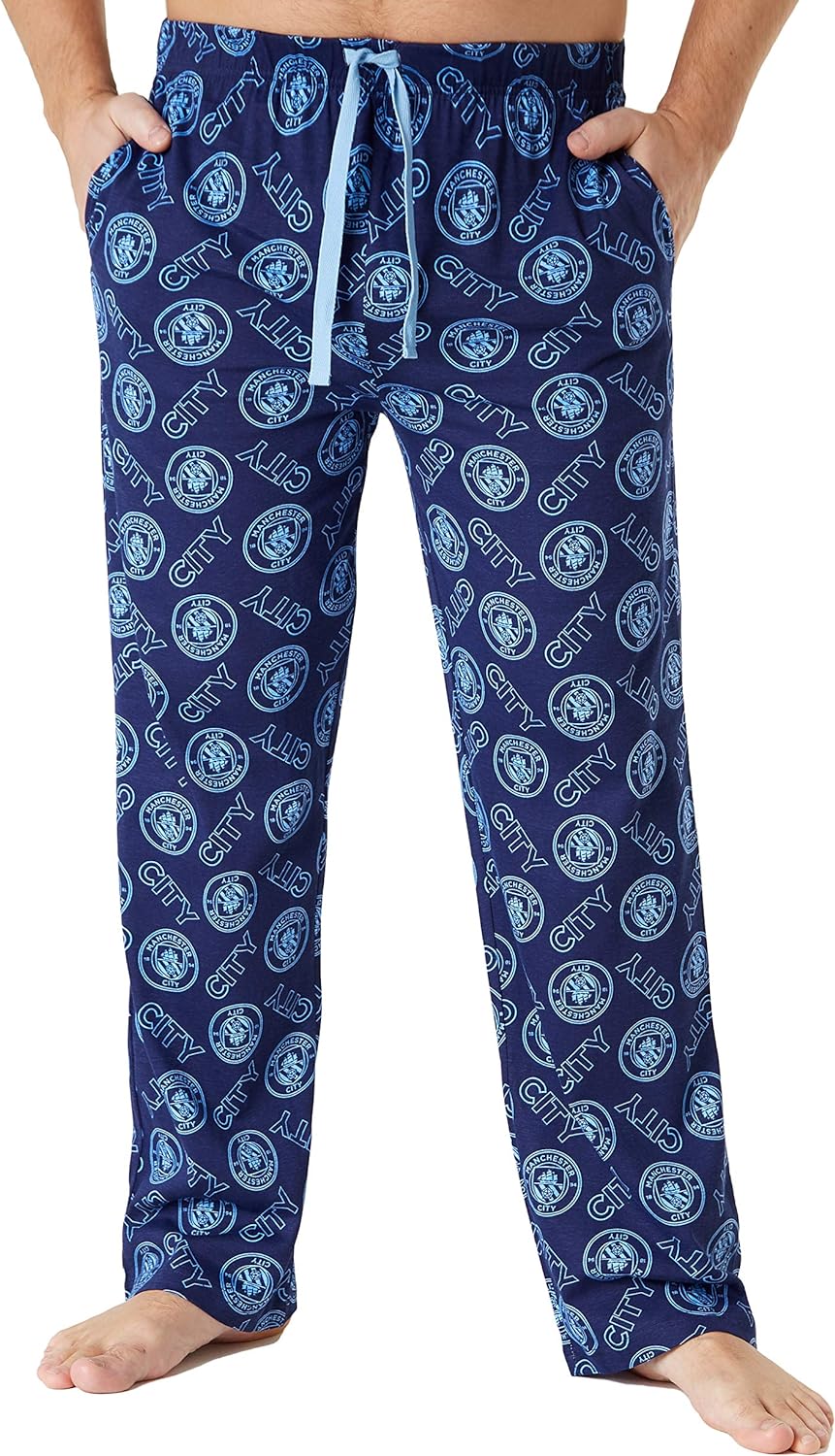 Manchester City F.C. Mens Lounge Pants, Cotton Mens Pyjamas, Football Gifts