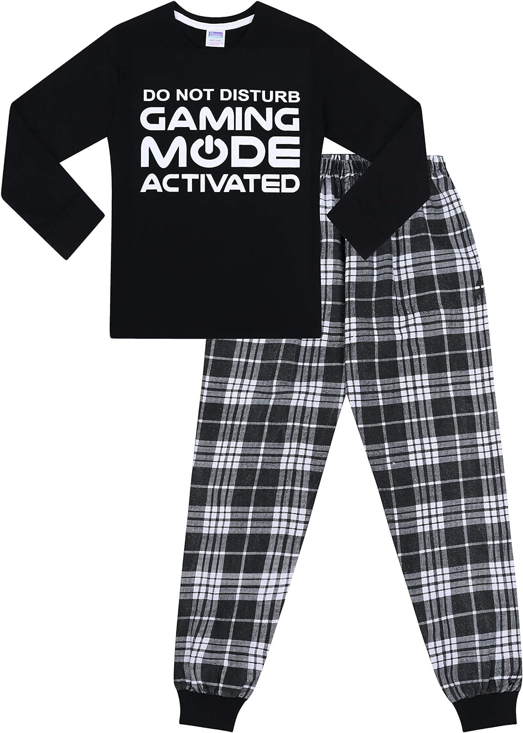 The PyjamaFactory Brand Do Not Disturb Gaming Mode Activated Woven Long Pyjamas