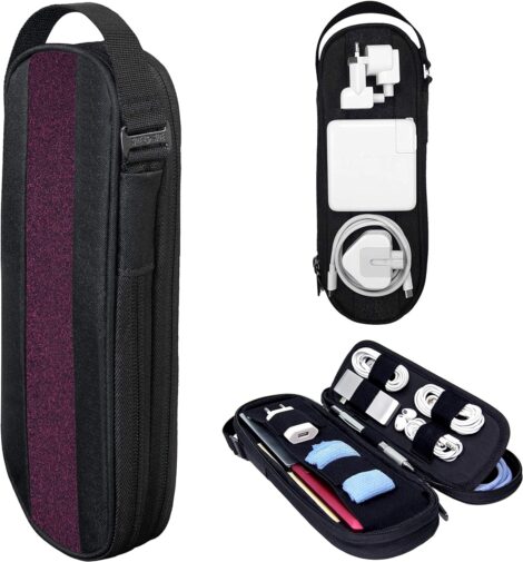 Bordeaux Travel Organizer for Electronics and Laptop Accessories | Small Cable Bag Organiser for Gadgets & Essentials