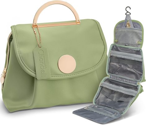 CHANDELLI Women’s Travel Toiletry Bag: Ideal Gift for Mom and Women with Everything! (Sage, Medium)