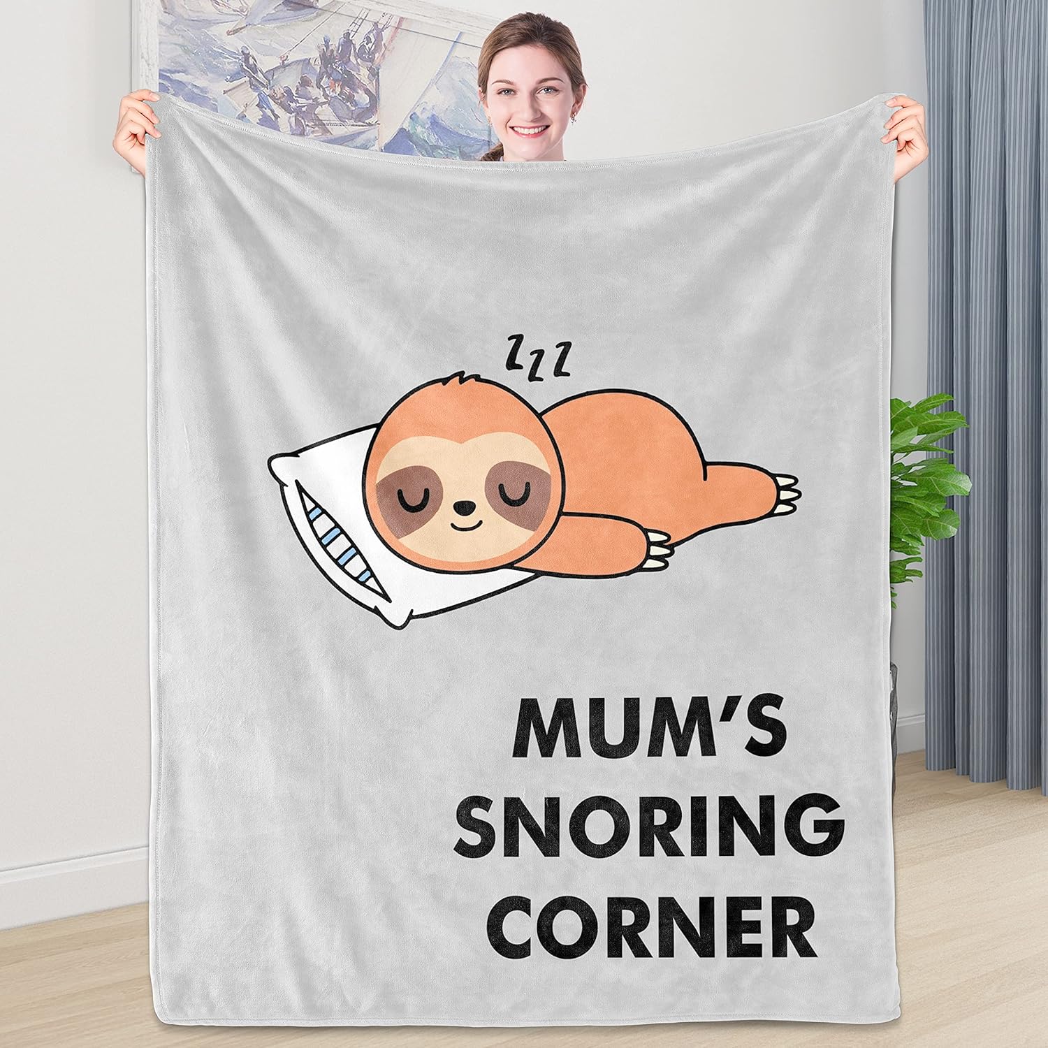 Shoppawhile Mum Gifts from Daughter Son Mum Birthday Gifts Funny Sloth Mum Blanket 130 * 150 cm Presents for Mum Christmas for Mum