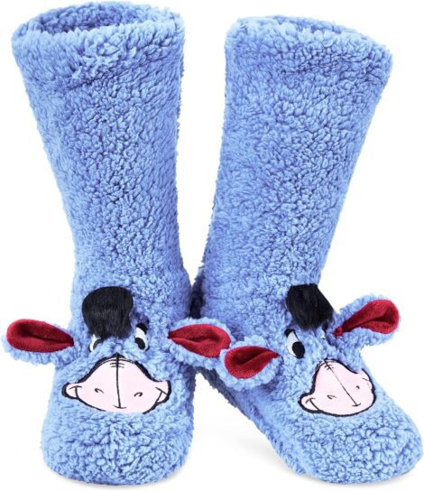 Disney Stitch Women’s Fluffy Slipper Socks Minnie Mouse Baby Yoda Grip Socks – Soft and Fun Stitch Gifts.