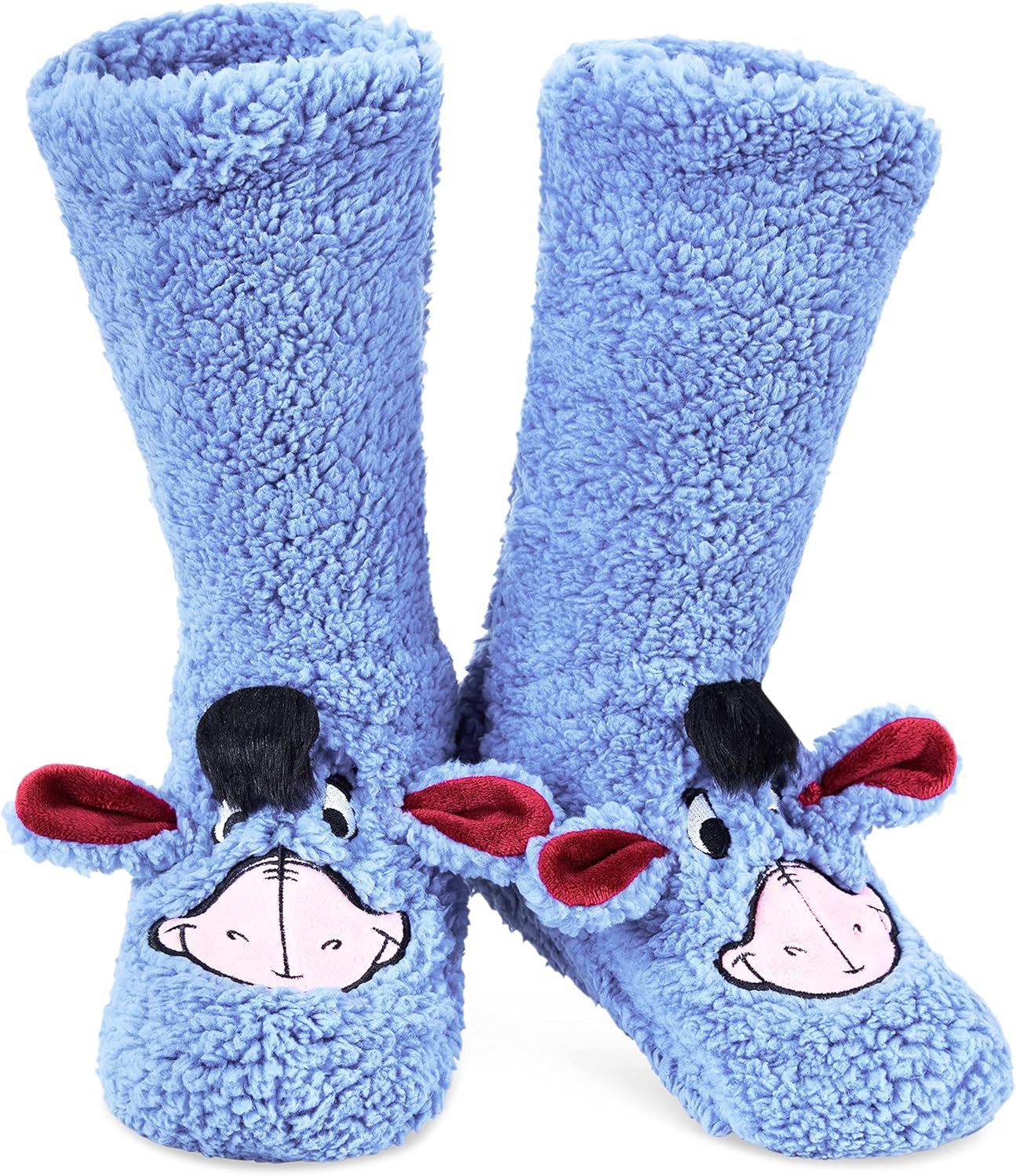 Disney Stitch Fluffy Socks Women Super Soft Fleece Slipper Socks Minnie Mouse Baby Yoda Grip Socks Stitch Gifts