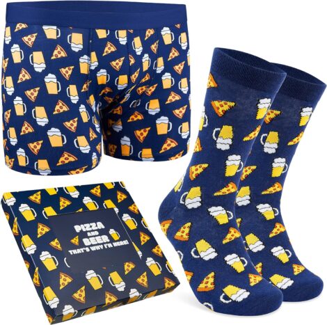 CityComfort Men’s Retro Gaming Boxer Shorts and Funny Socks Set